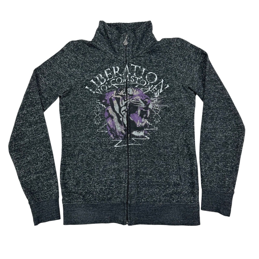 Women's Volcom Stone Liberation Full Zip Fleece Sweater - Small - Tiger